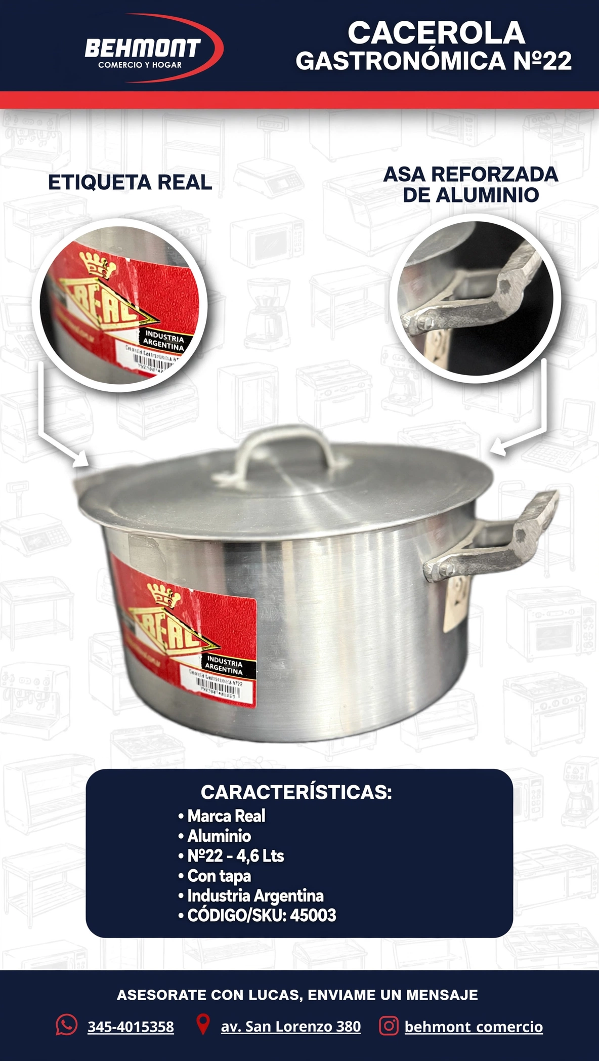 Cacerola Nº 22 4.6 Lts
