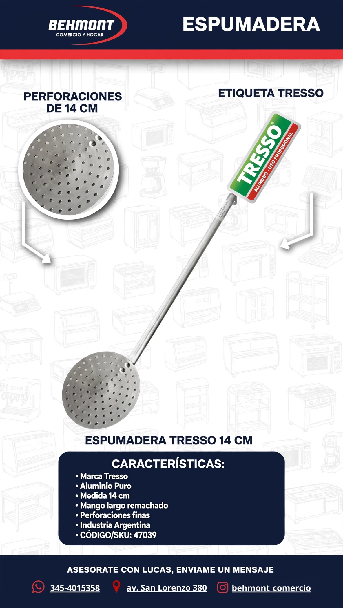 Espumadera 14 cm
