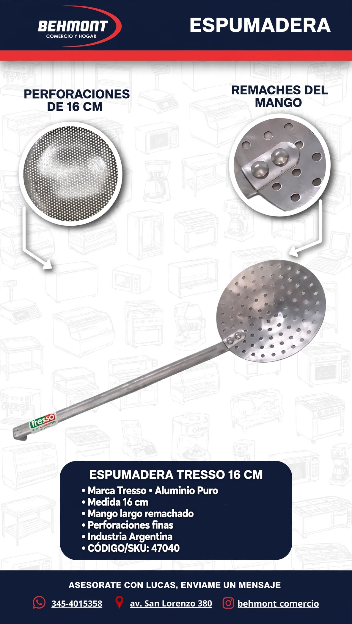 Espumadera 16 cm