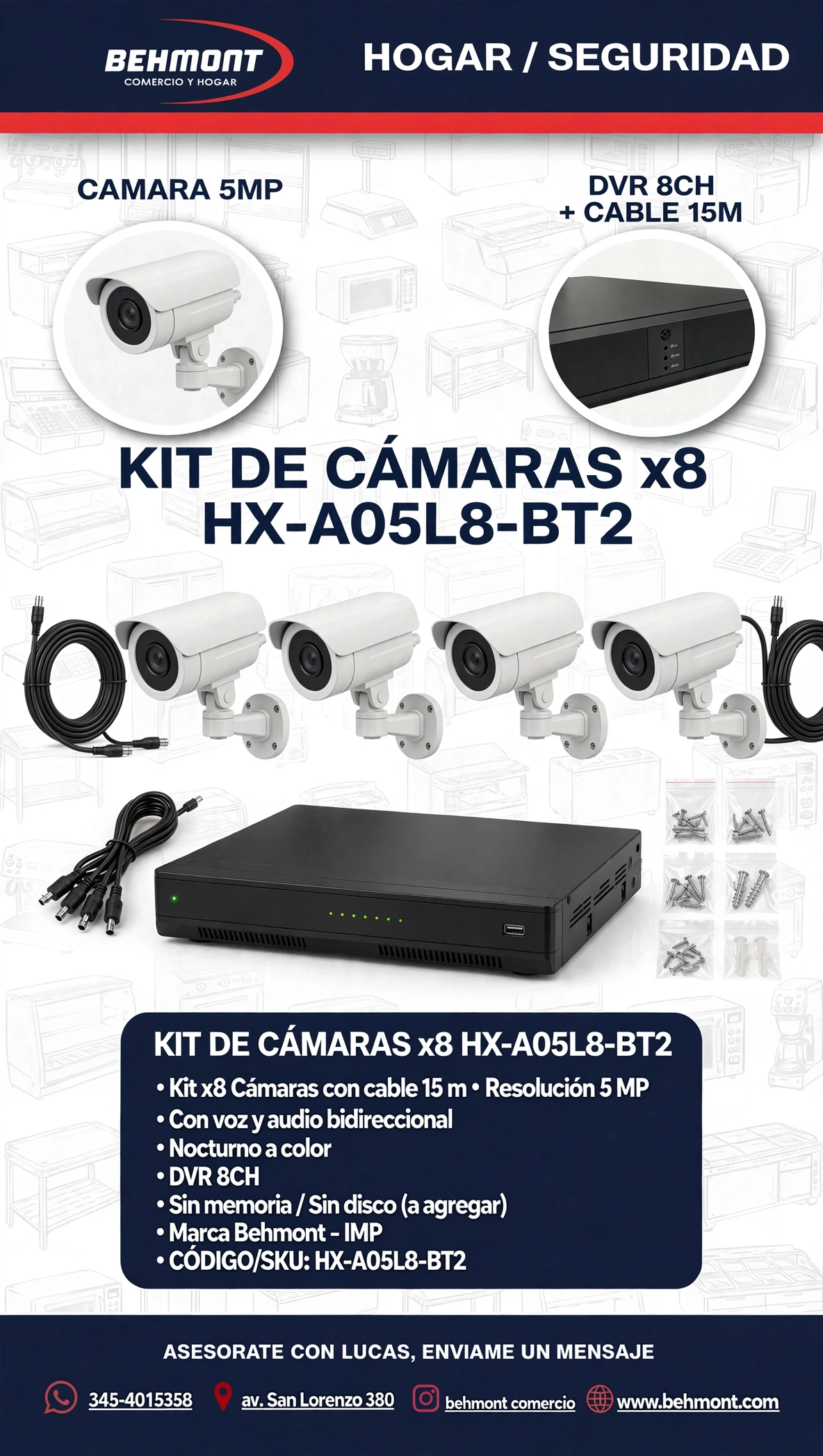 Kit de Camaras x8