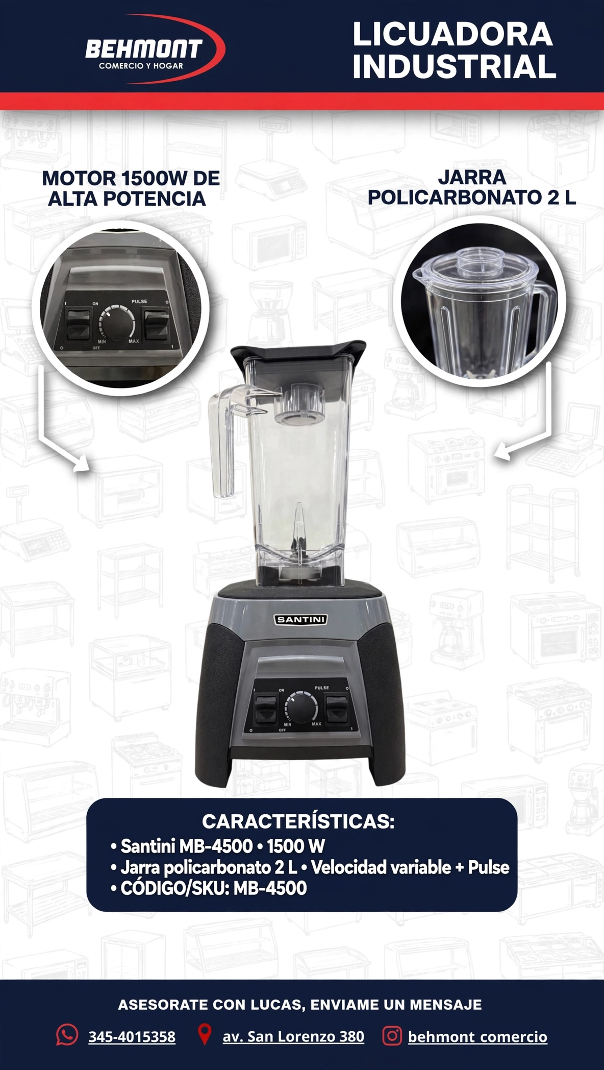 Licuadora industrial 1500 W